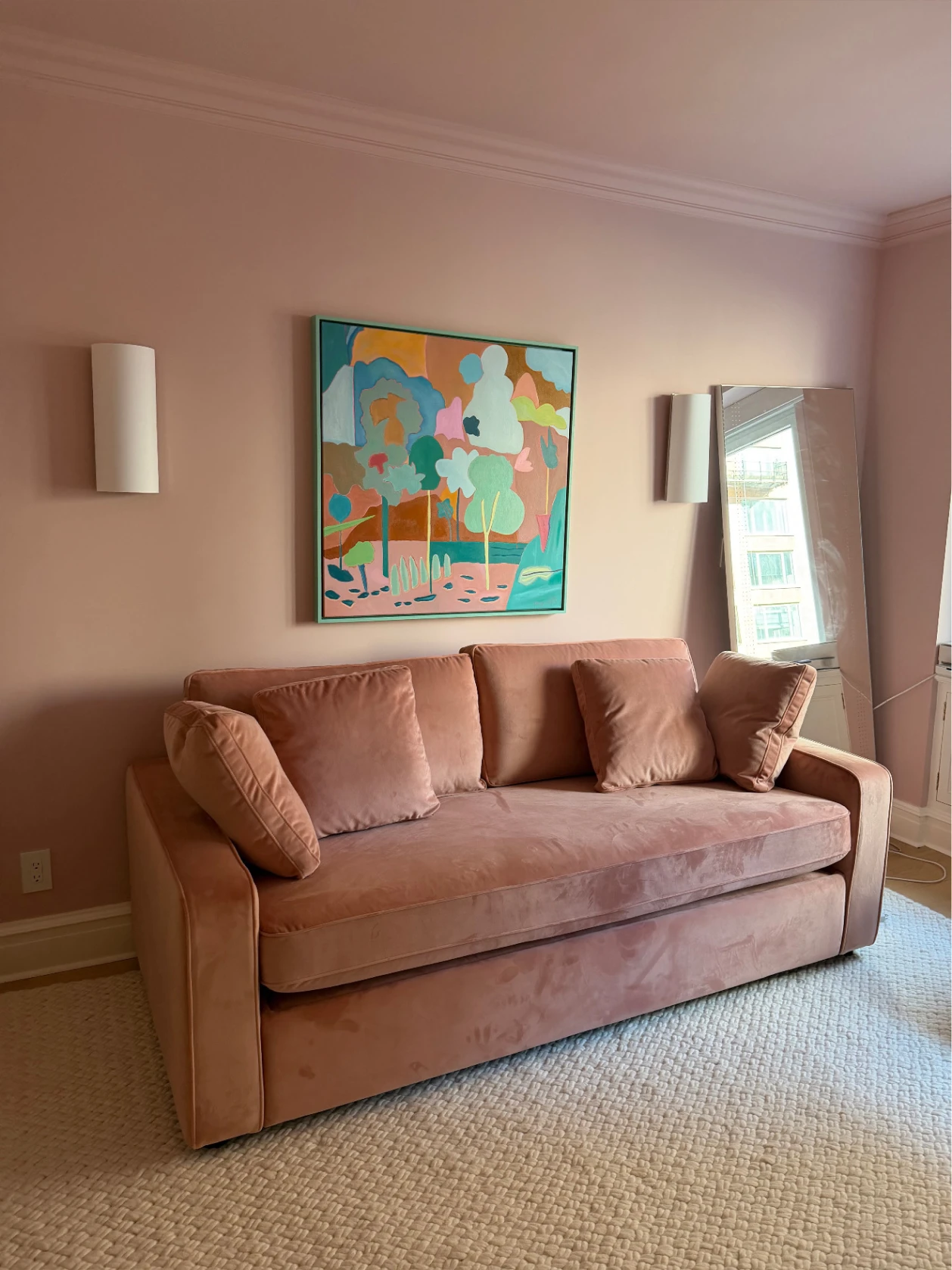 pink sofa